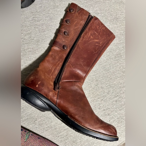 Merrell Tetra Launch Waterproof Bucle Strap Distressed Brown Leather Boots Sz7.5 - Picture 3 of 11